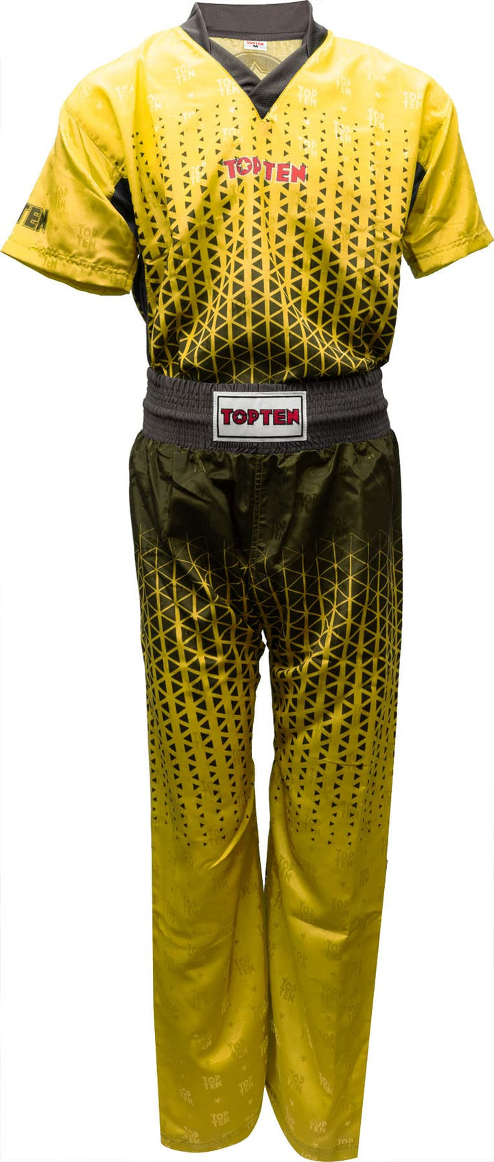 TOP TEN Kickboxuniform „Grafic“ Gelb - Schwarz XL, Gelb - Schwarz XL