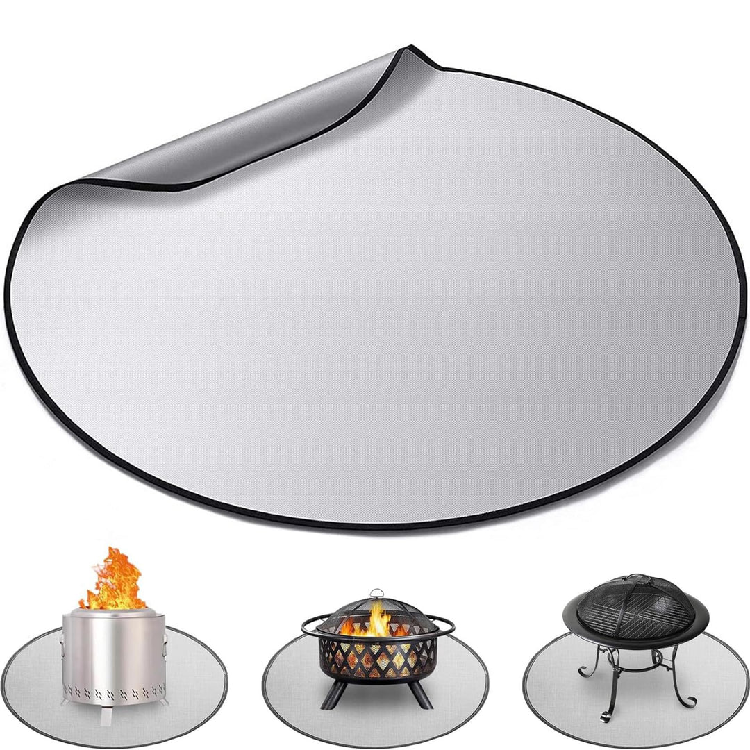 Qanye 24 Zoll Runde Feuerstelle Matte, Feuerstelle Matte, Grill Feuerfeste Unterlage, Feuerfeste Unt