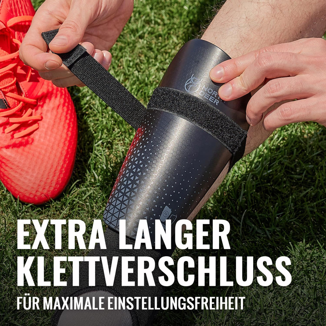 Northdeer Schienbeinschoner Kinder Fussball - Klettverschluss Kratzt Nicht auf der Haut & Frei Verst