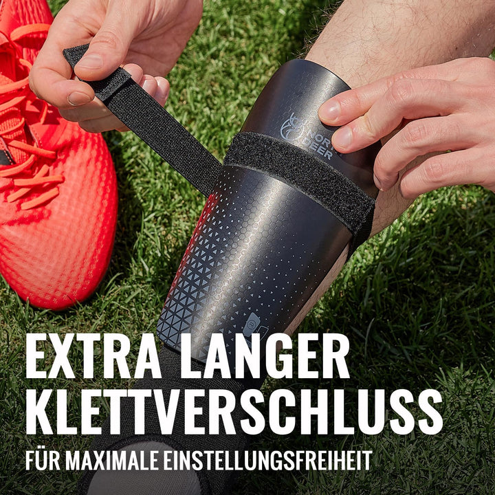 Northdeer Schienbeinschoner Kinder Fussball - Klettverschluss Kratzt Nicht auf der Haut & Frei Verst