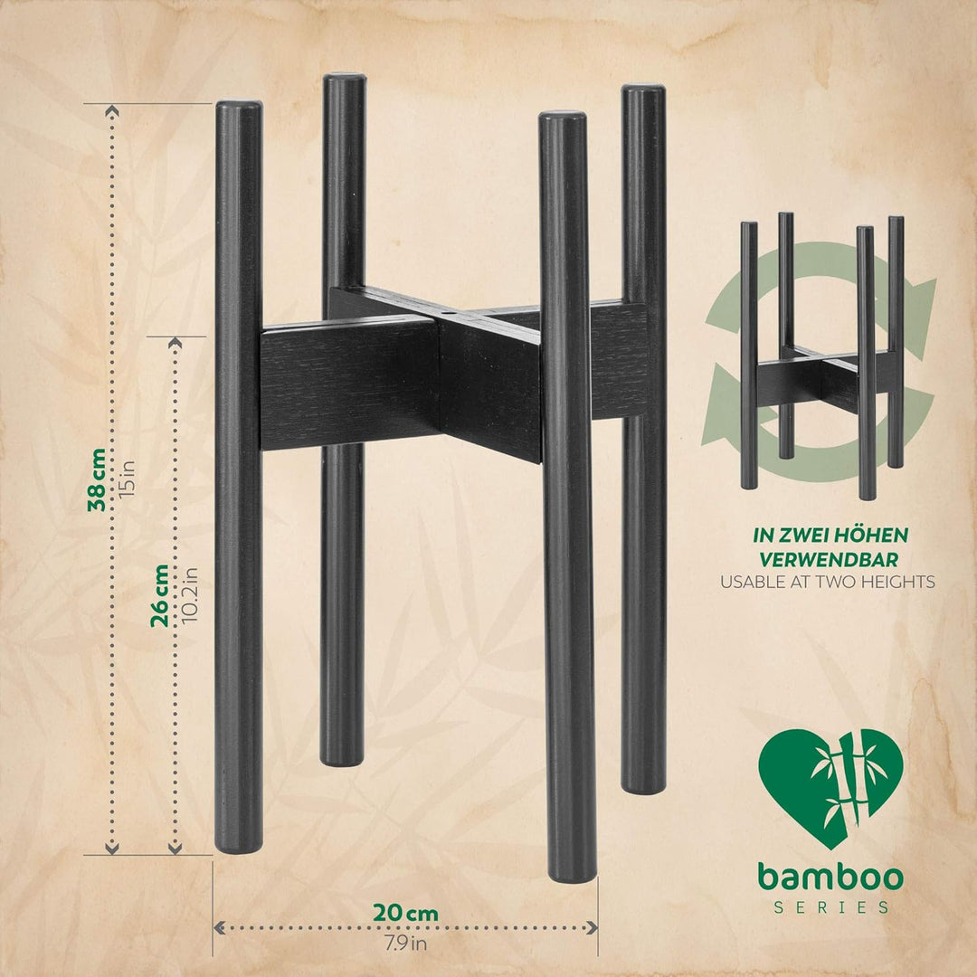 Rubberneck Bambus Pflanzenständer - Verstellbare Blumentopfständer aus Bambusholz für den Innen- und