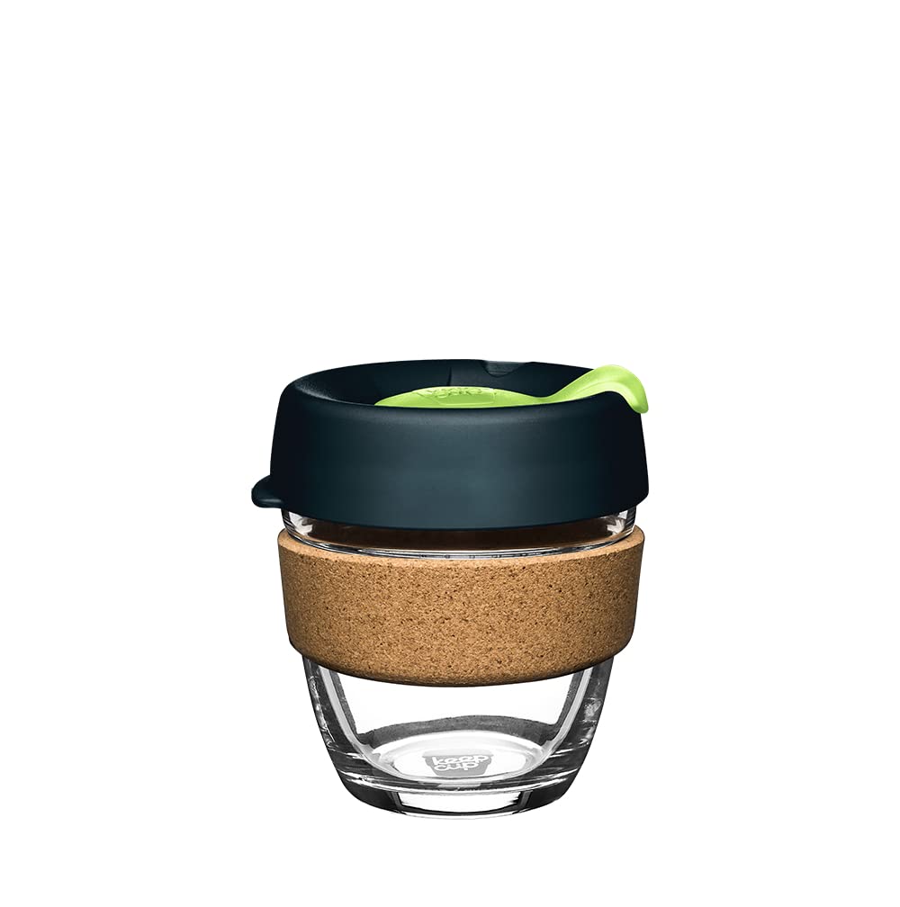 KeepCup Wiederverwendbare Kaffeetasse, gehärtetes Glas und Naturkork, S, 227 ml, tief