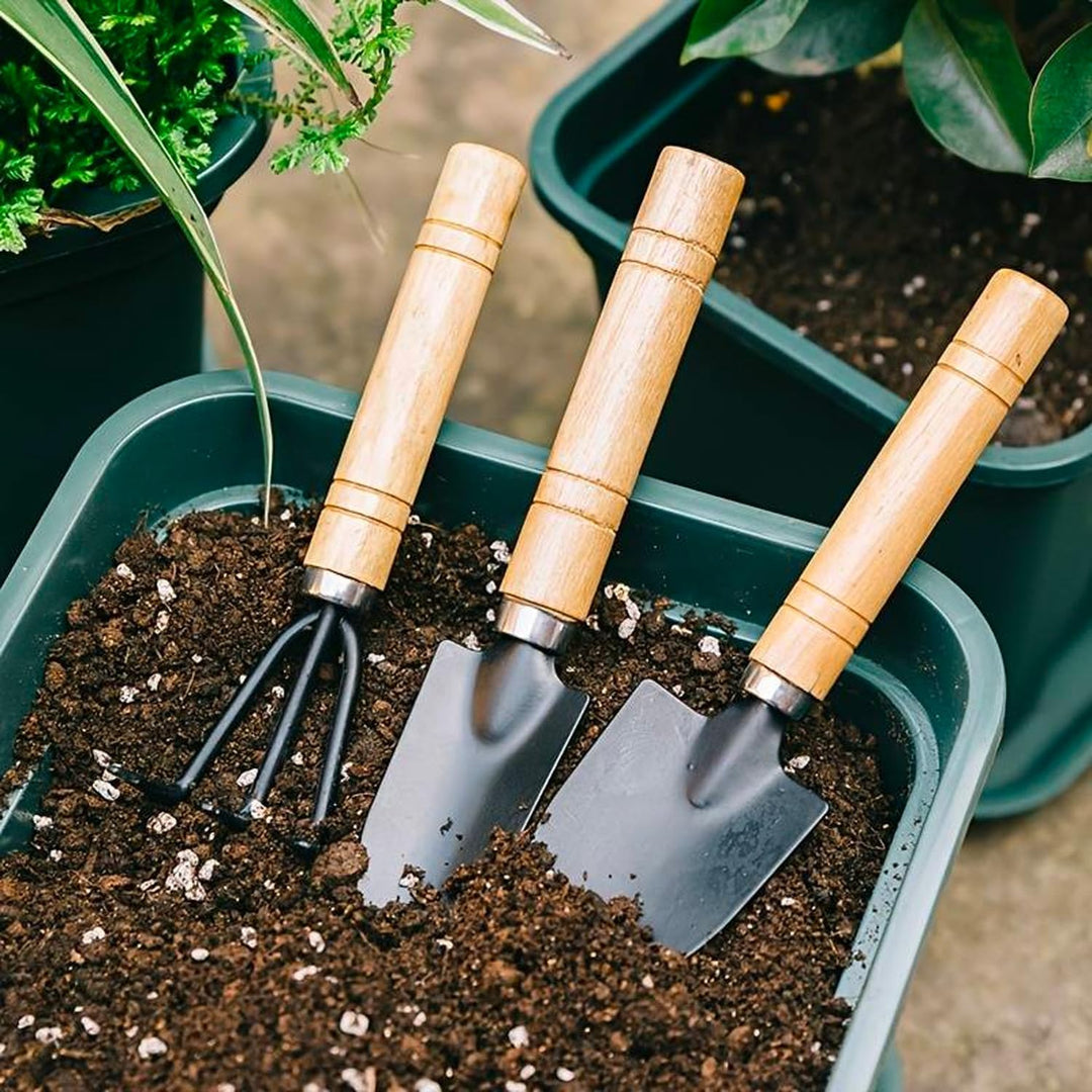 Komplettes Set Korb mit Gartenwerkzeug – mit Rechen und Schaufel, ideal für die Gartenpflege, 22 x 2