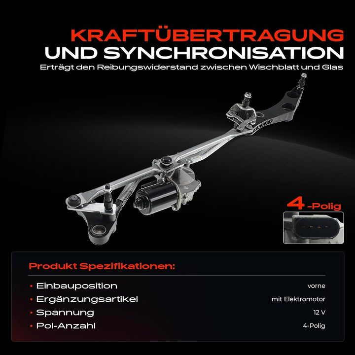 Frankberg Wischergestänge mit Wischermotor Vorne für 5er E60 E61 520 523 525 530 535 540 545 550 M5