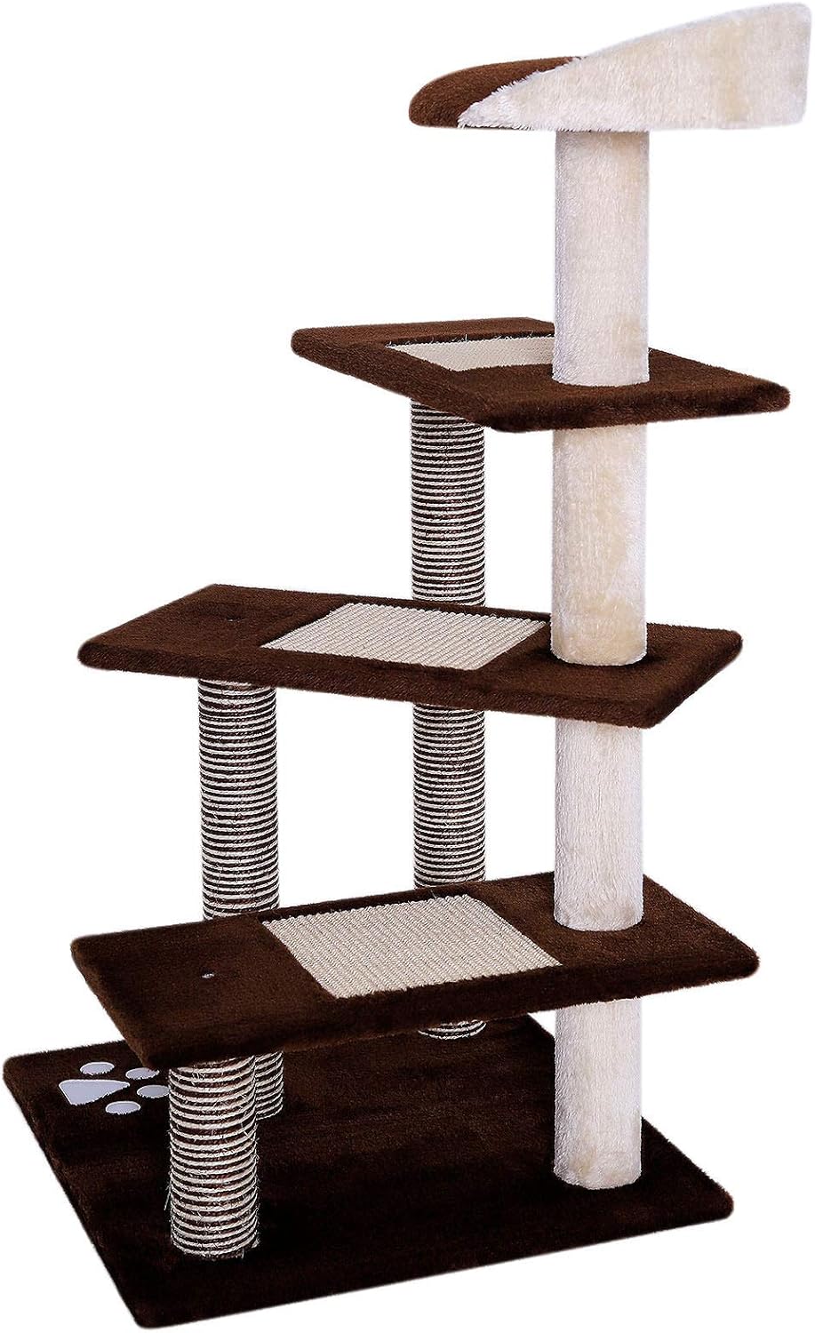 lionto Kratzbaum für Katzen mit 3 Plateaus & gemütlicher Liegefläche, Höhe 100 cm, Katzenbaum mit Si