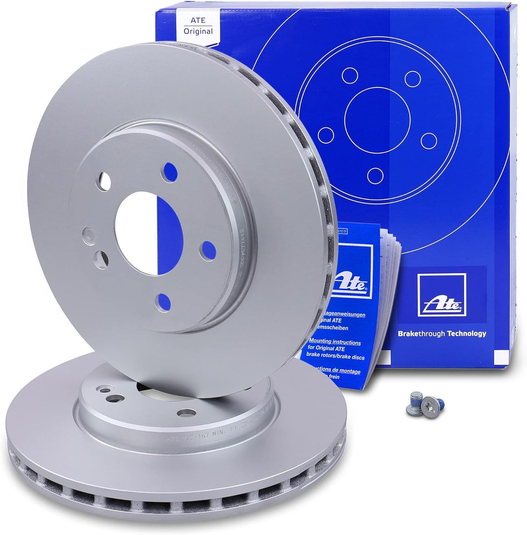 ATE Bremsenset Vorderachse inkl. Bremsscheiben vorne Ø 288 mm und Bremsbeläge vorne + Verschleisskon