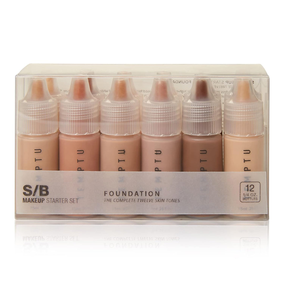 Temptu S/B Startet Set - 12 teilig; 12 x 7 ml Fläschchen mit allen Hauttönen der S/B-Serie (001 - 01