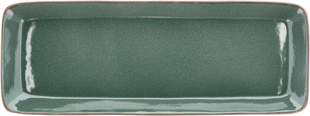BITZ Servierplatte, Rechteckige Platte aus Steinzeug, 38 x 14 x 3,5 cm, Wood/Forest 14 x 38 cm Wood/
