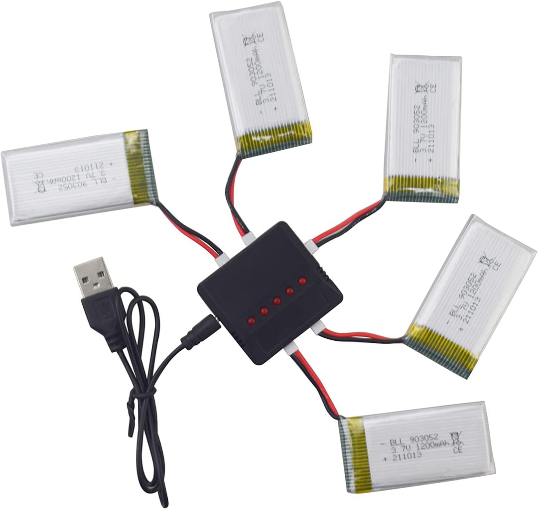 ZYGY 5St. 3.7V 1200mah Lithium Akku &amp; 1St. 5in1 Ladegerät für SYMA X5SW X5SC X5SC-1 Quad-Rotor-Drohn