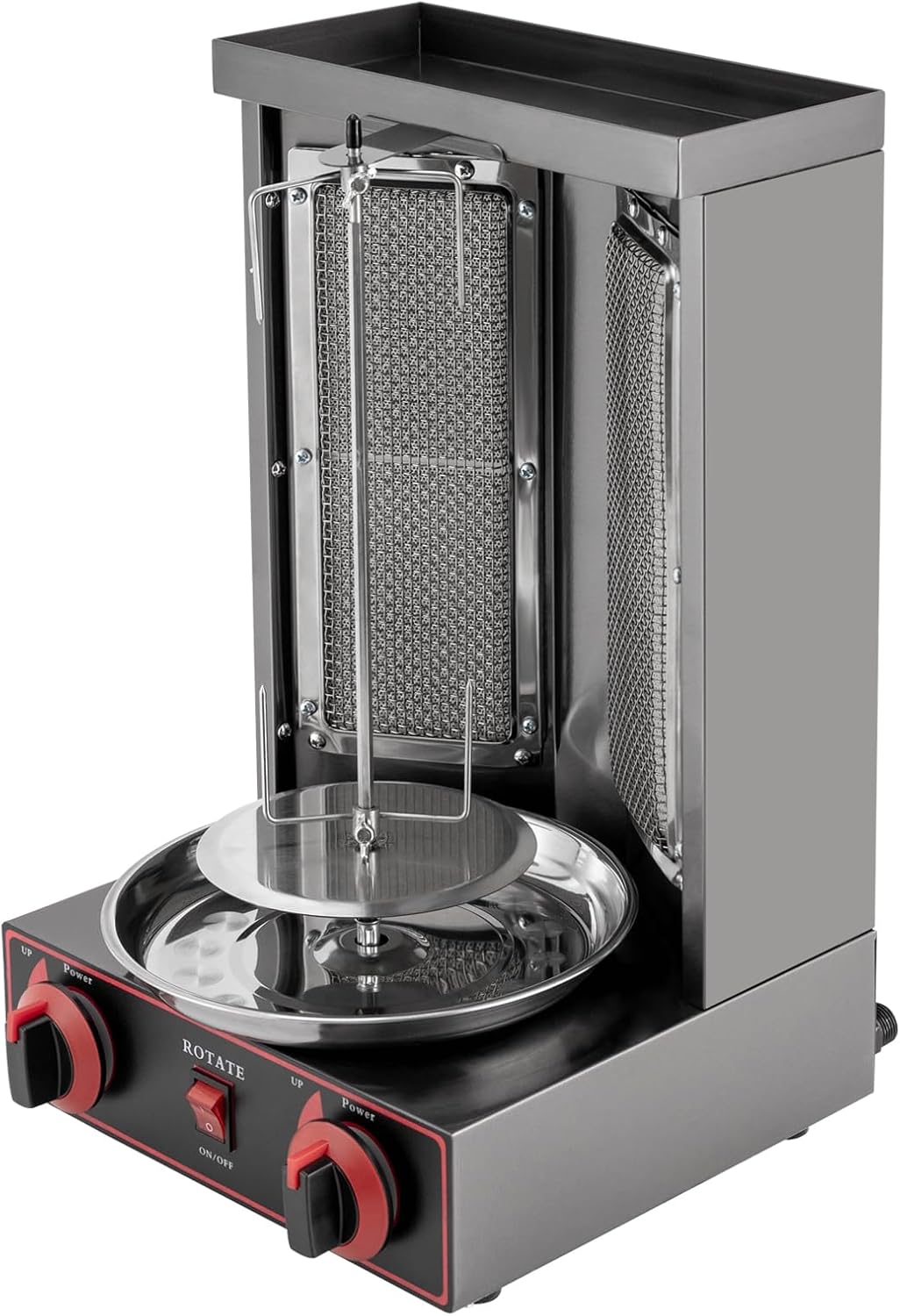 3000W Gas Dönergrill, 220V Vertikaler Multigrill, 360° Rotations Hähnchengrill mit 12KG Kapazität, E