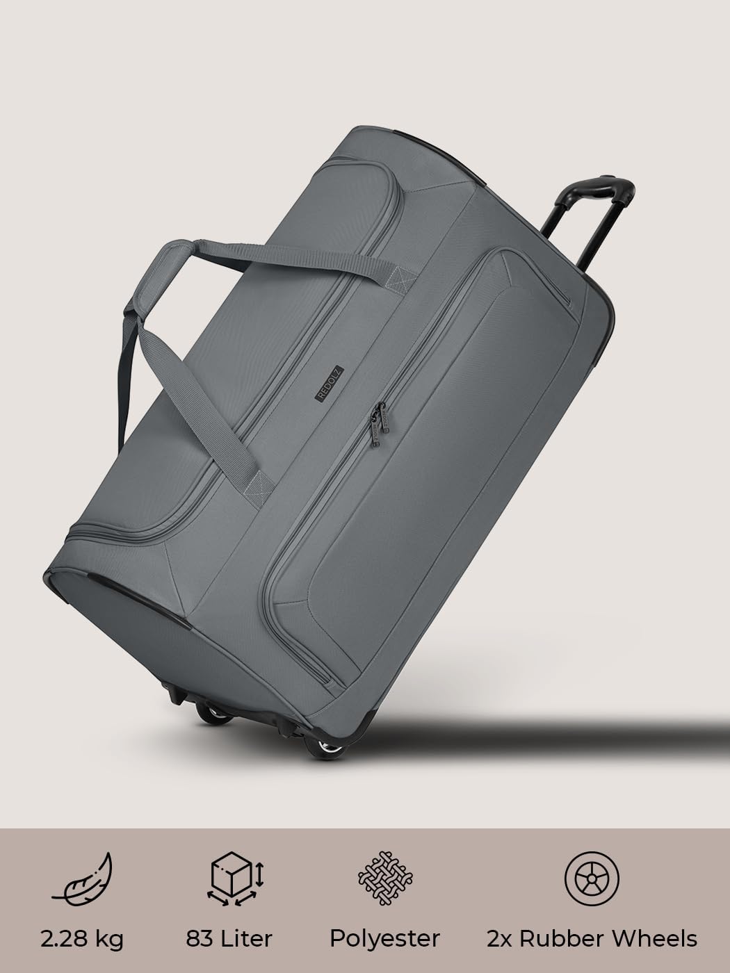 REDOLZ grosse L Trolley-Reisetasche mit Rollen 71 cm | 81 Liter | für Männer & Frauen (Duffle Essent