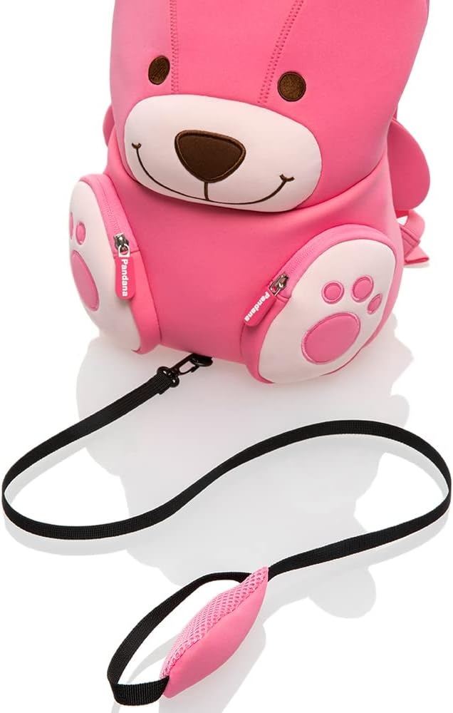 Pandana Grosser Kinderrucksack Bella Bär mit Brustgurt für Mädchen im Kindergarten oder Kita aus iso