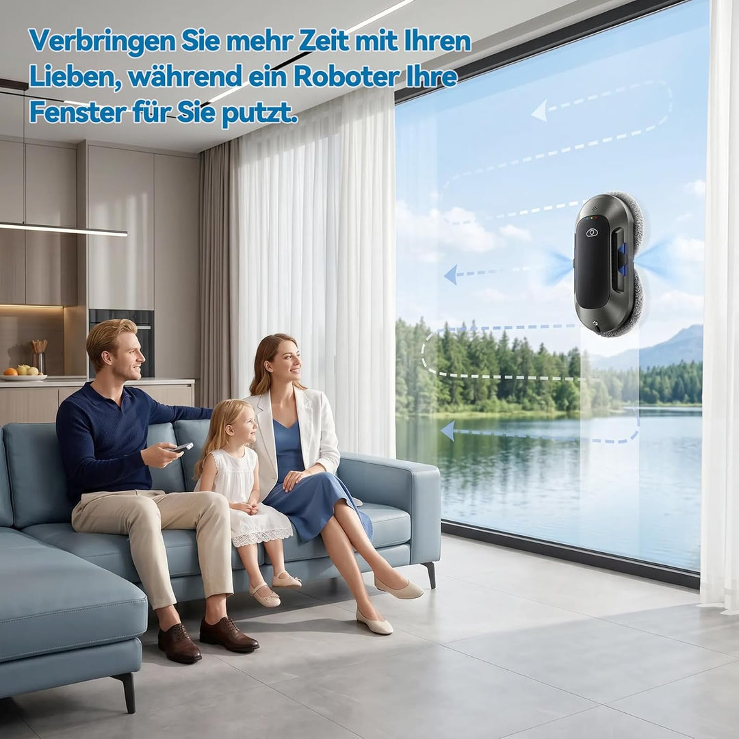 W23D Fensterputzroboter mit aktiver Sprühfunktion, 6000 Pa Saugkraft,, W23d