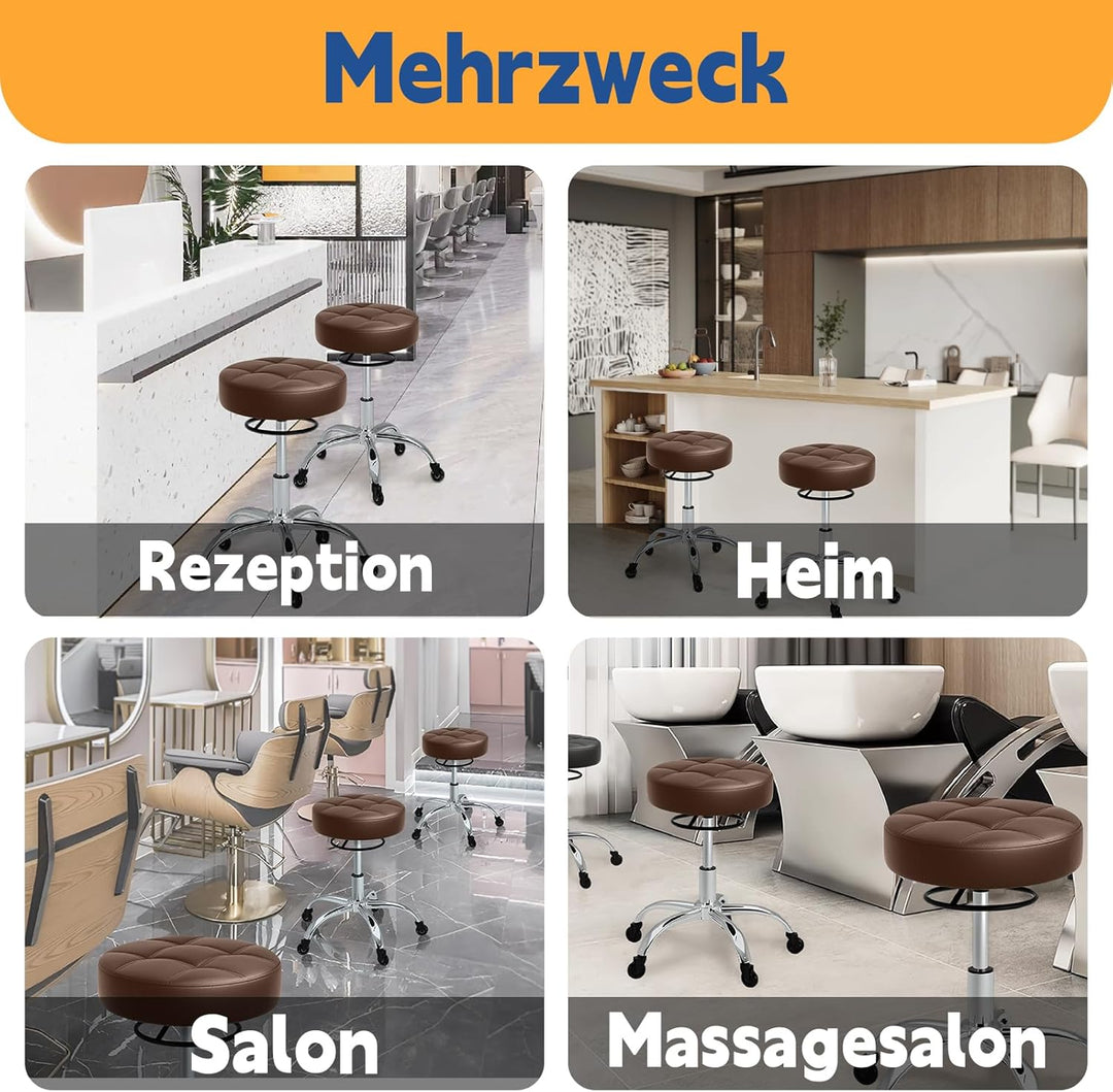 Rollhocker，Hocker höhenverstellbar mit ringheber，Dicker Schaumstoff für weichen Komfort，Stuhl mit ro