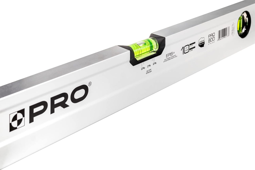 PRO800 Wasserwaage 80cm beidseitig gefräst mit Ergonomischen Profil - ERS+ (Easy Reading System) Prä
