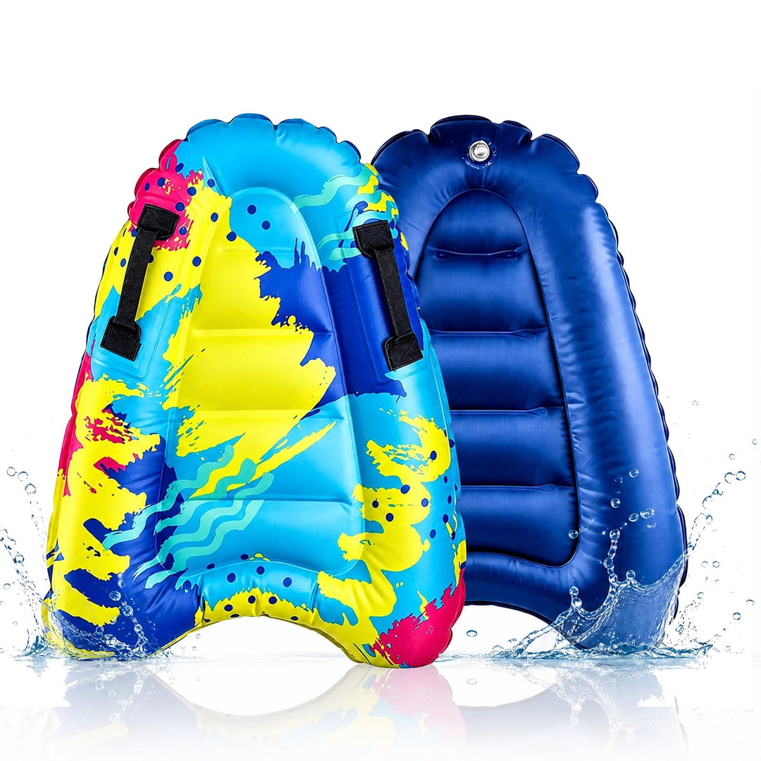 Bodyboard Aufblasbar, Aufblasbares Bodyboard Kinder mit Griffen – Faltbares Aufblasbares Schwimmbret