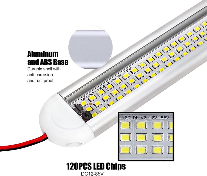 Intckwan (4 Stück) 120 LED Auto Innenbeleuchtung, 12 Volt Led Lampe Wohnmobil, 12v Led Leiste mit Sc