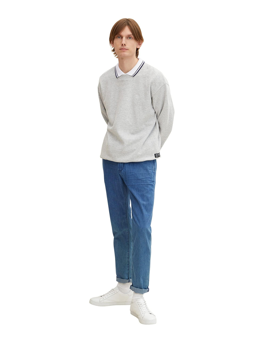 TOM TAILOR Herren Josh Regular Slim Hose im Jeans-Look 33W / 34L 10113 - Clean Mid Stone Blue Denim,