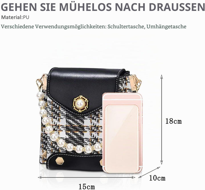NICOLE &amp; DORIS Süsse Handtaschen Damen Handytaschen Klein Umhängetasche PU Leder Mini Schultertasche
