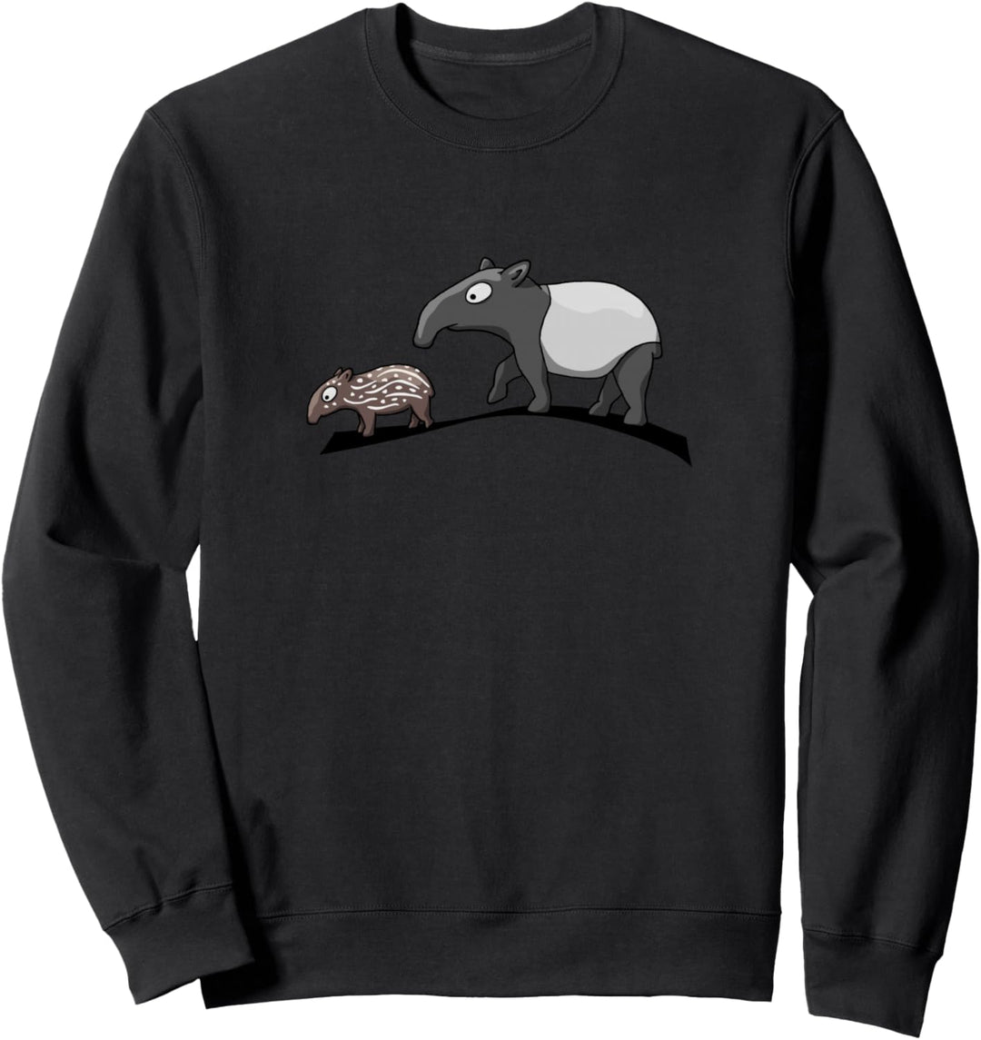 Tapir Familie Mutter und Baby Schabracken-Tapir Sweatshirt