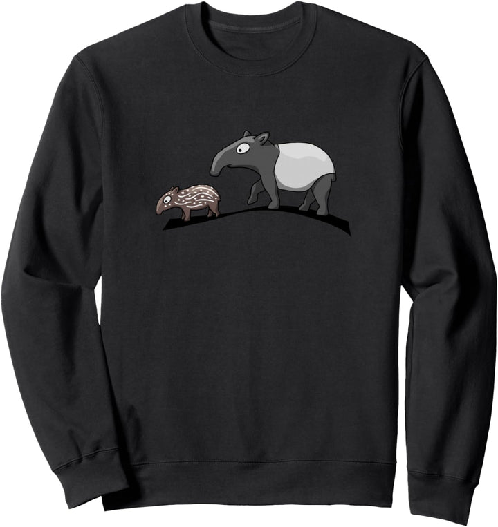 Tapir Familie Mutter und Baby Schabracken-Tapir Sweatshirt