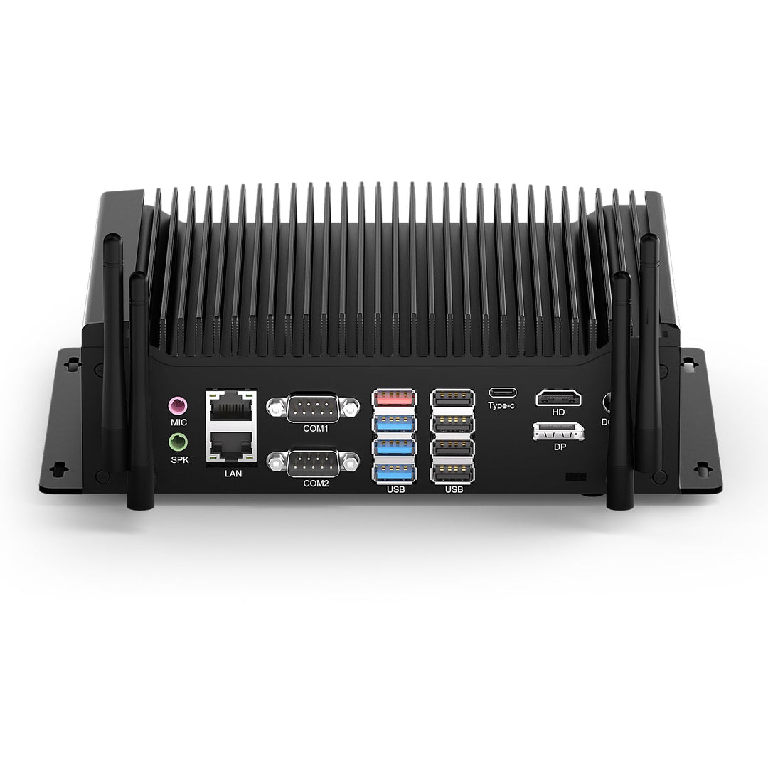 WEIDIAN Industrie PC, Mini PC Win 11 Pro Lüfterloser Core i7-10610U DDR4 8GB RAM 256GB M.2 SSD, 6 x