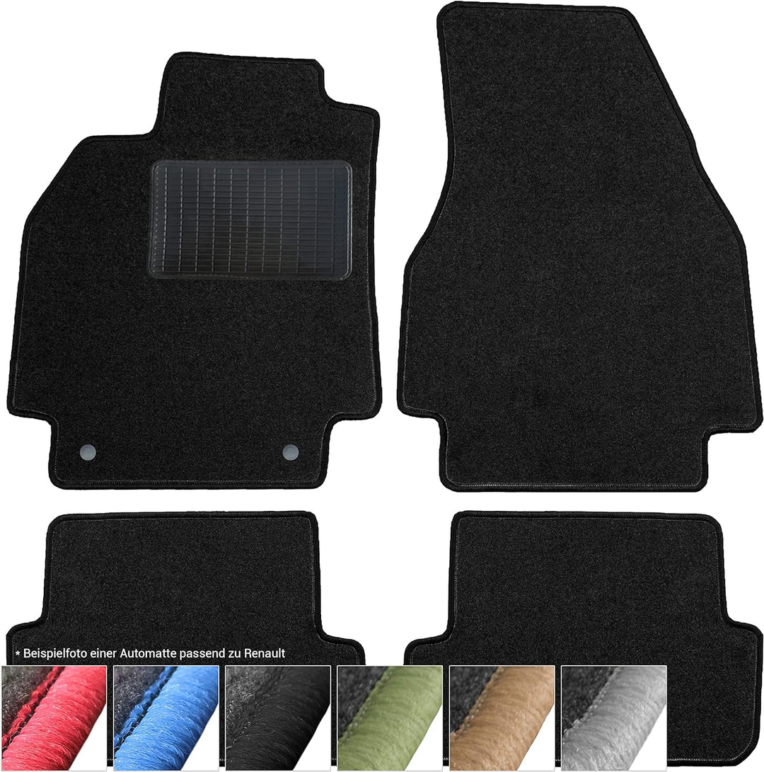 moto-MOLTICO Fussmatten Auto Velours Autoteppiche Schwarz Automatten Set 4-teilig passend für Dacia