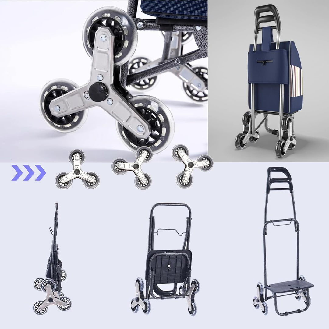 2er-Pack, Einkaufstrolley Ersatzräder, Ersatzrad für Treppenkletterer Sternrad Dreiringrad, Einkaufs