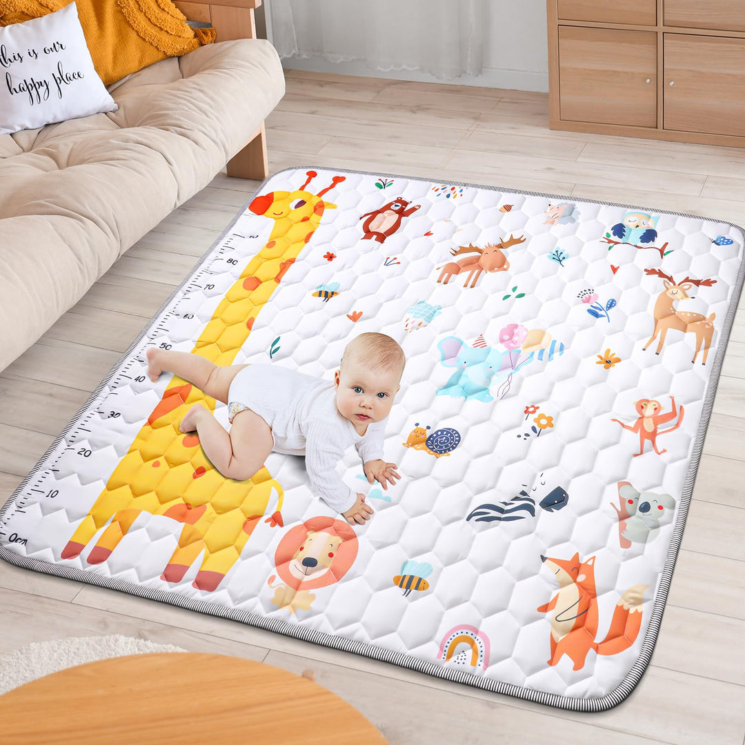 Aolso Baby Spielmatte, 127x127 cm Baby Krabbelmatte, Baby Faltbare Spielmatte, Krabbeldecke für Baby