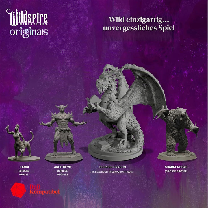 Wildspire Fantasy Miniatures & Bookish Dragon für DND - 28mm-32mm Bulk Dungeons & Dragons Monster Fi