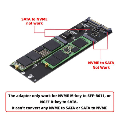 chenyang M.2 NGFF SATA SSD zu SATA ＆ M.2 NVME PCIE SSD zu SFF-8611 8612 OCULINK Adapter für Mainboar