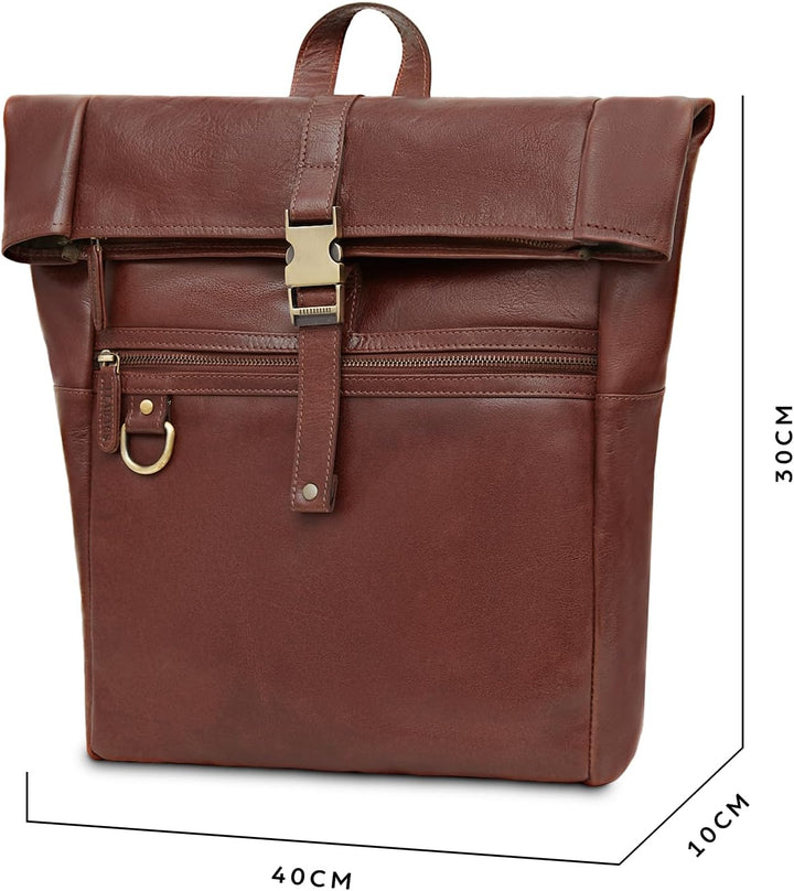 LEABAGS Leder Rucksack Damen & Herren I Echtleder Premium Daypack I Eleganter Backpack Frauen & Männ