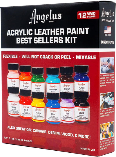 Angelus Leather Paint Set Of 12 1 Oz