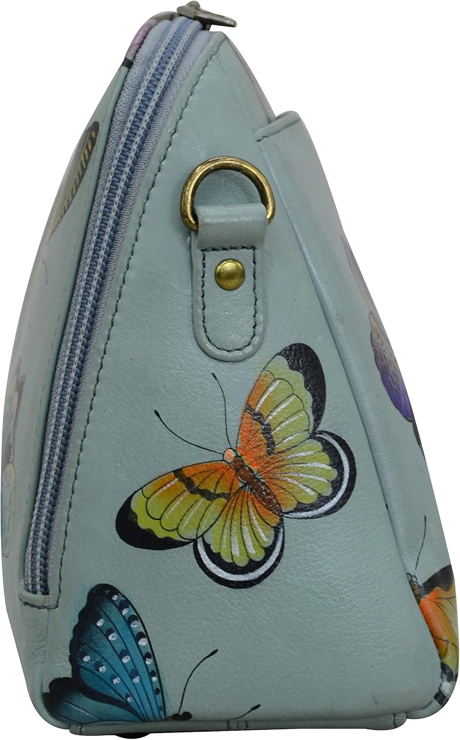 Anuschka Handbemalte Organiser Tasche aus echtem Leder mit Reissverschluss Butterfly Heaven, Butterf