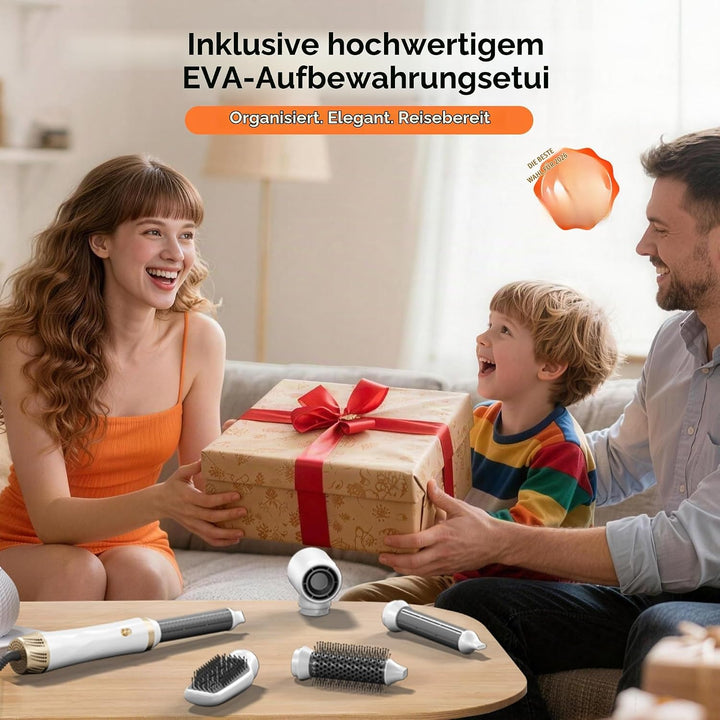 Hairstyler 5 in 1, Coandă-Effekt Haarstyler &amp; High-Speed Föhnbürste, 350g Set mit automatischem Lock
