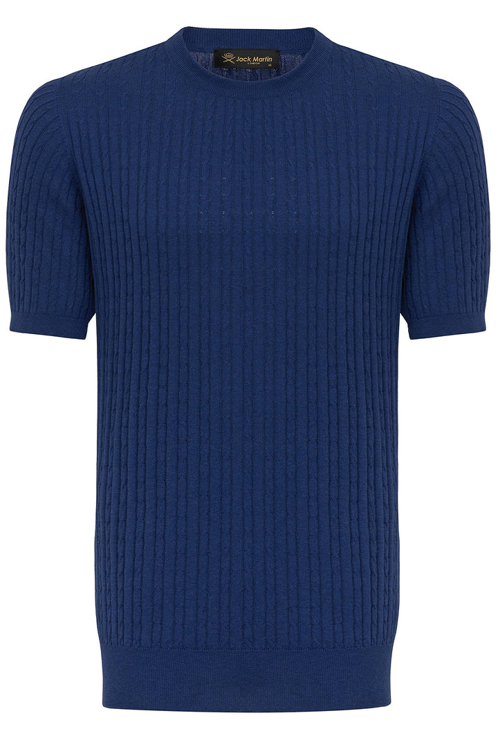 Jack Martin - Strick-T-Shirt mit Webmuster - Herren-Strickhemden S Königsblau, S Königsblau