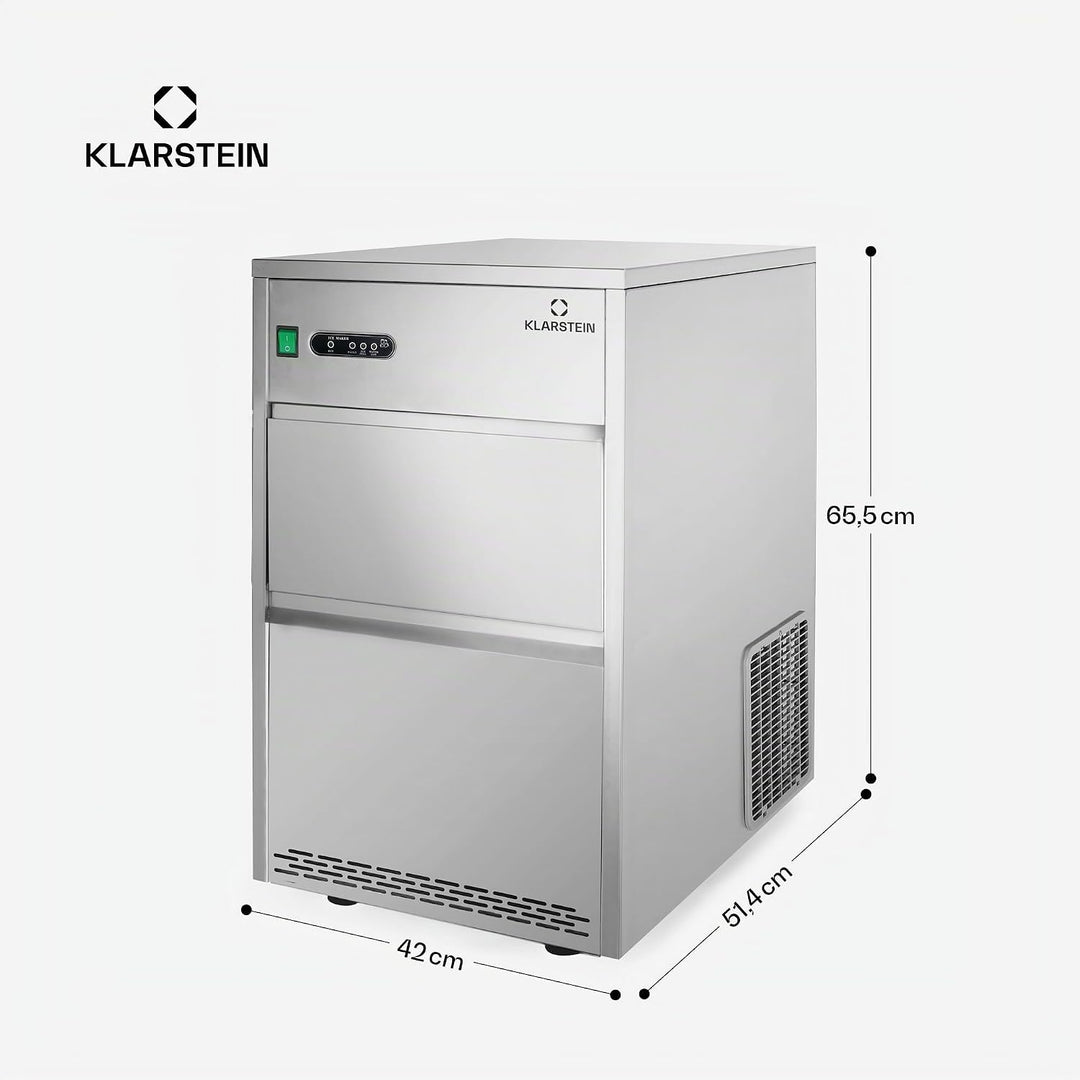 Klarstein Powericer XXL - Profi Eiswürfelmaschine, Eiswürfelbereiter, Ice Maker, 25 kg / 24 h,160 W,