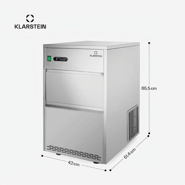 Klarstein Powericer XXL - Profi Eiswürfelmaschine, Eiswürfelbereiter, Ice Maker, 25 kg / 24 h,160 W,