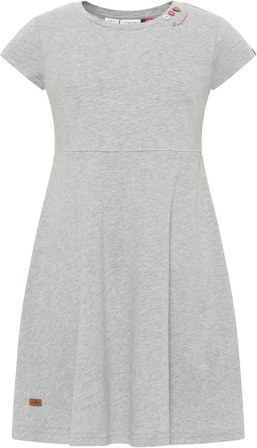 Ragwear Mädchen Kleid GWENDOLINE und GWENDOLINE DOTS Sommerkleid gepunktet und Einfarbig in sommerli