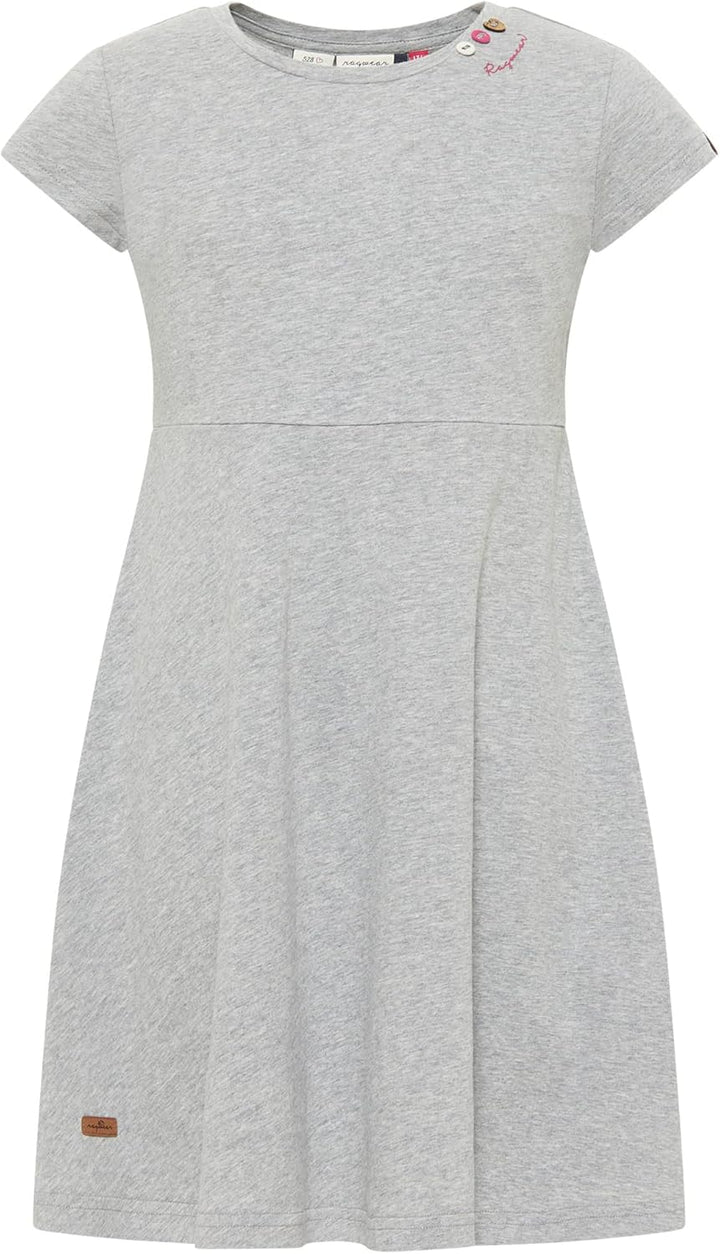 Ragwear Mädchen Kleid GWENDOLINE und GWENDOLINE DOTS Sommerkleid gepunktet und Einfarbig in sommerli