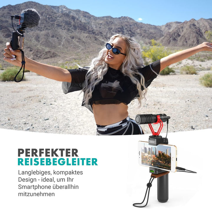 Movo VXR10 Universal Videomikrofon mit Vibrationsdämpfer Stossdämpfer Schockhalterung, Tragetasche,