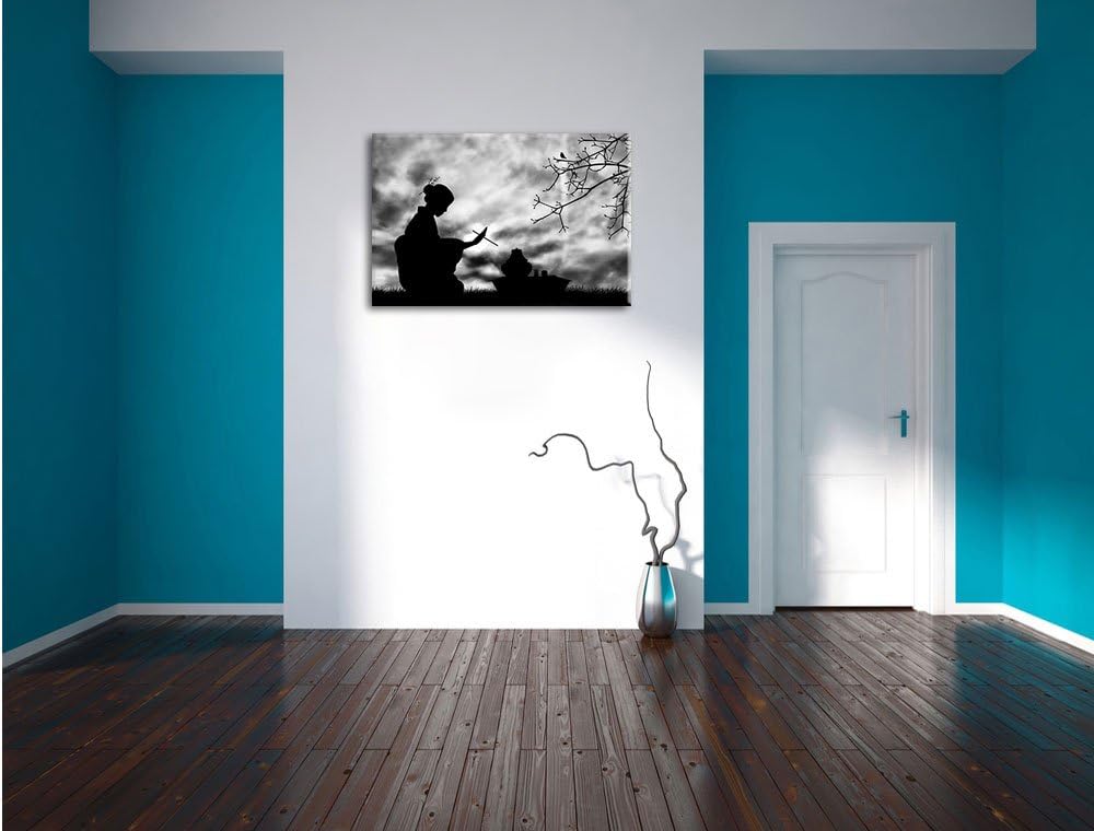 Pixxprint Dark Gesha Teezerenomie als Leinwandbild/Grösse: 100x70 cm/Wandbild/Kunstdruck/fertig besp