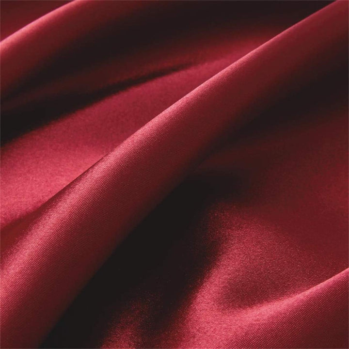 Damier Bettwäsche 155x220cm Weinrot Rot Satin Bettwäsche Set 2 Teilig Satin Uni Deckenbezug 155×220
