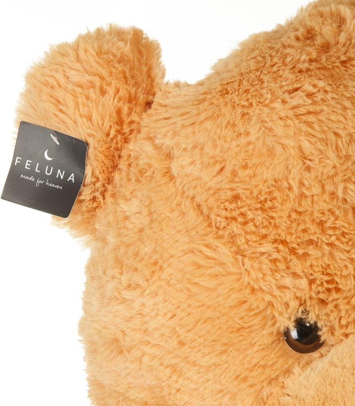 Feluna Riesen Teddybär XXL Kuschelbär 120 cm gross Plüschbär - Original Teddy Bär mit Schleife Hellb