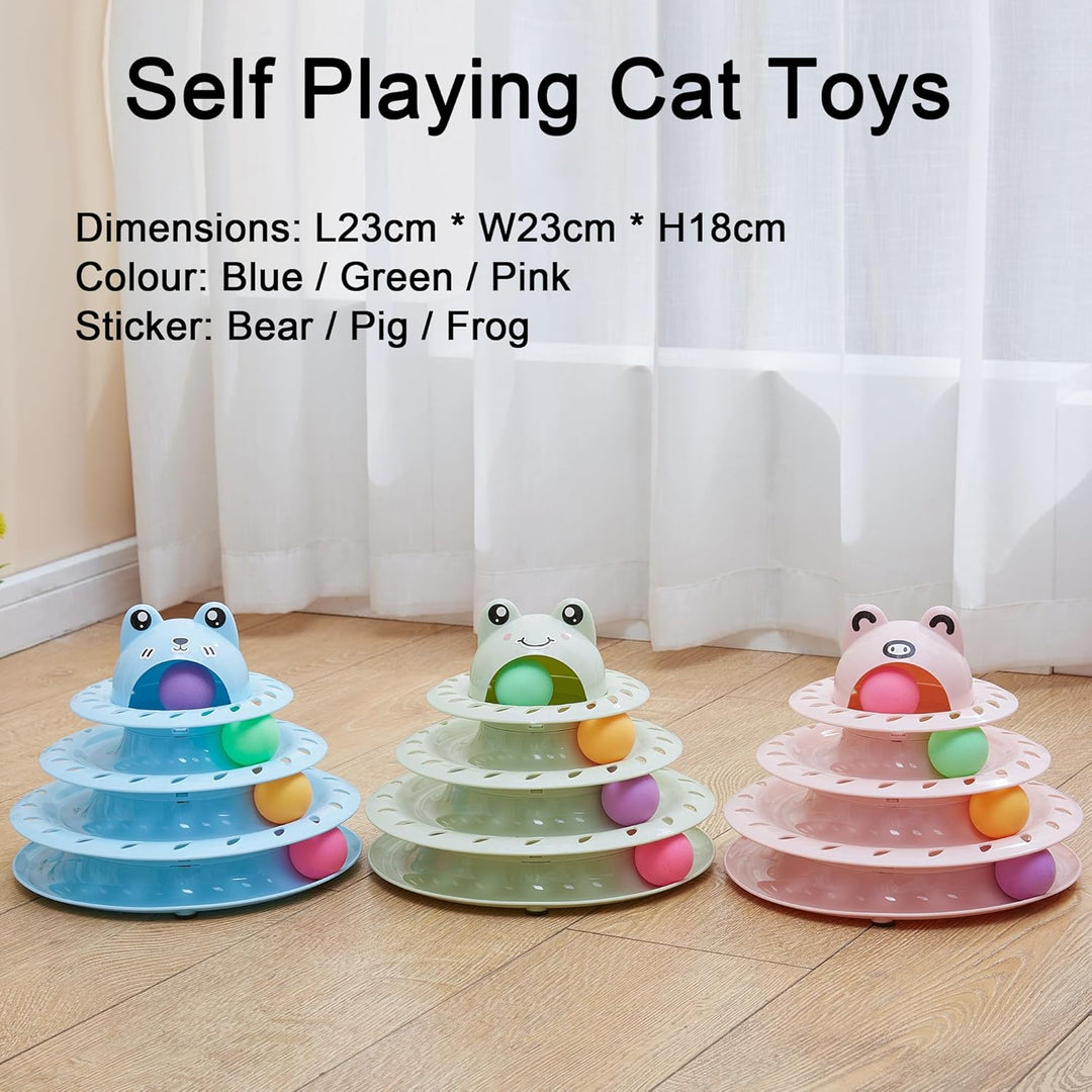 Suhaco 26 PCS Katze Spielzeug Für Indoor Kätzchen Interaktive Rolle 4-Level Track Kitty KatzeSpielze