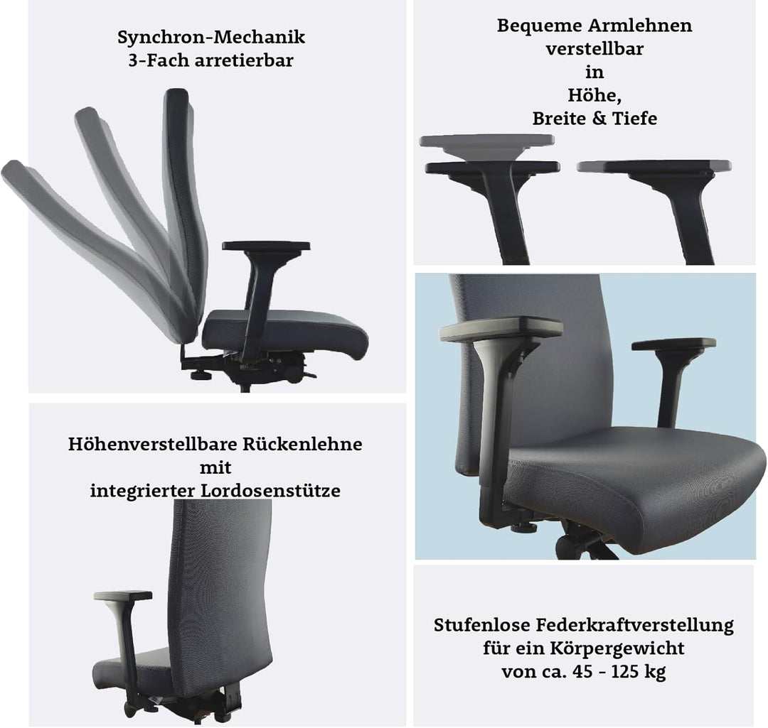 Trendoffice to-Strike Comfort pro sk 9248, Testsieger Stiftung Warentest, ergonomischer Bürostuhl mi