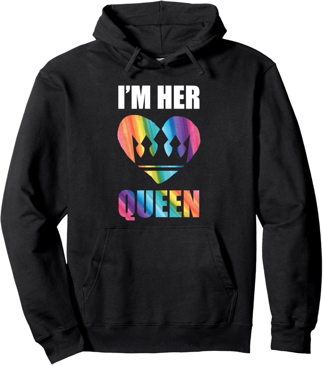 I'm Her Queen Lesbisches Bi Paar Valentinstag Geschenk Pullover Hoodie