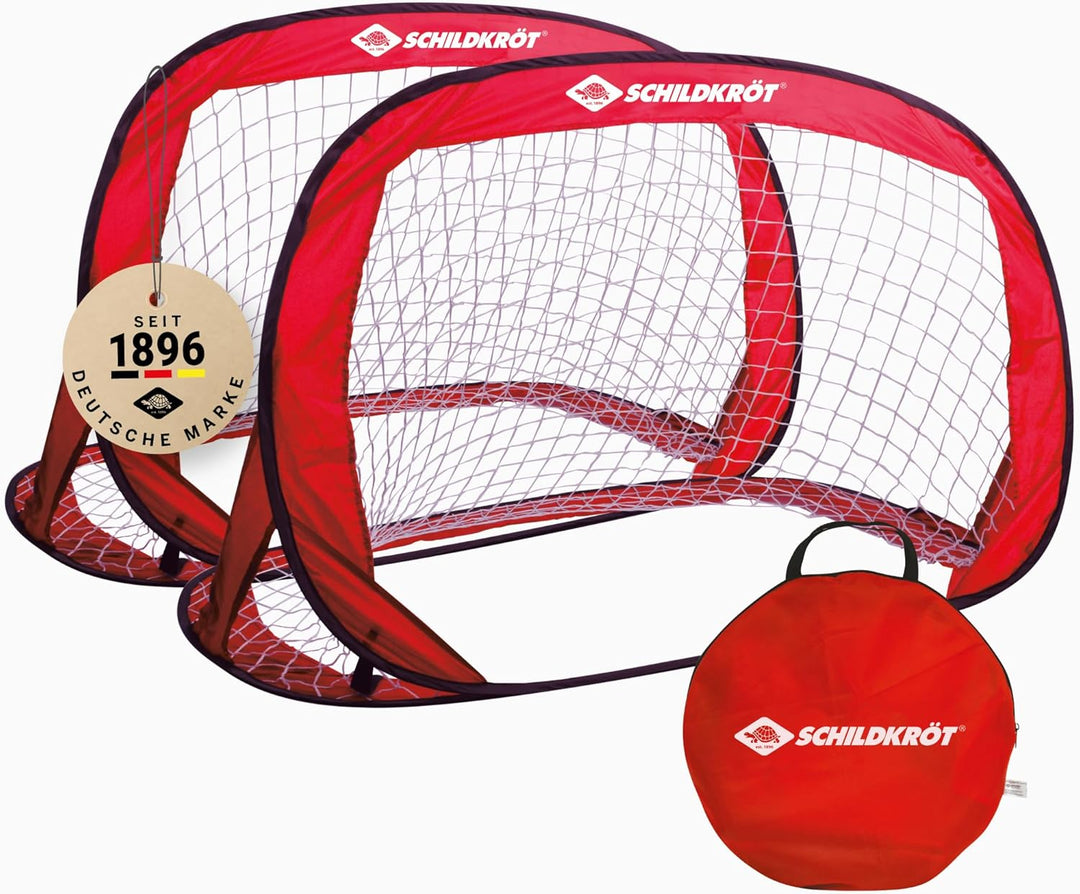 Schildkröt selbstaufstellend, 2er Set Tore Pop Up Goals, rot, 120 x 80 x 80 cm