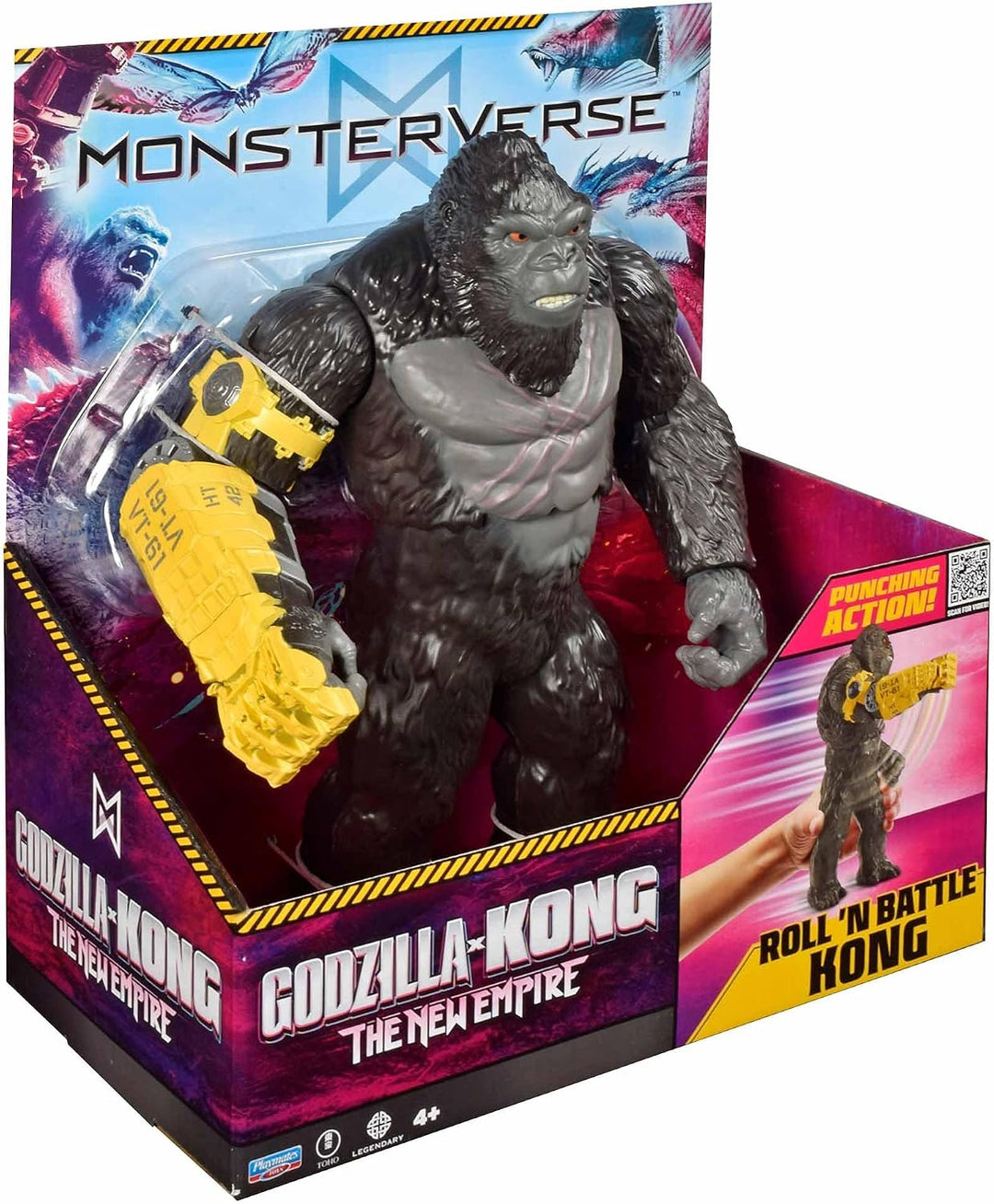 MonsterVerse Godzilla x Kong Giant Kong Roll N Battle – 28 cm Filmgetreue Figur mit Rad &amp; Drehbarem
