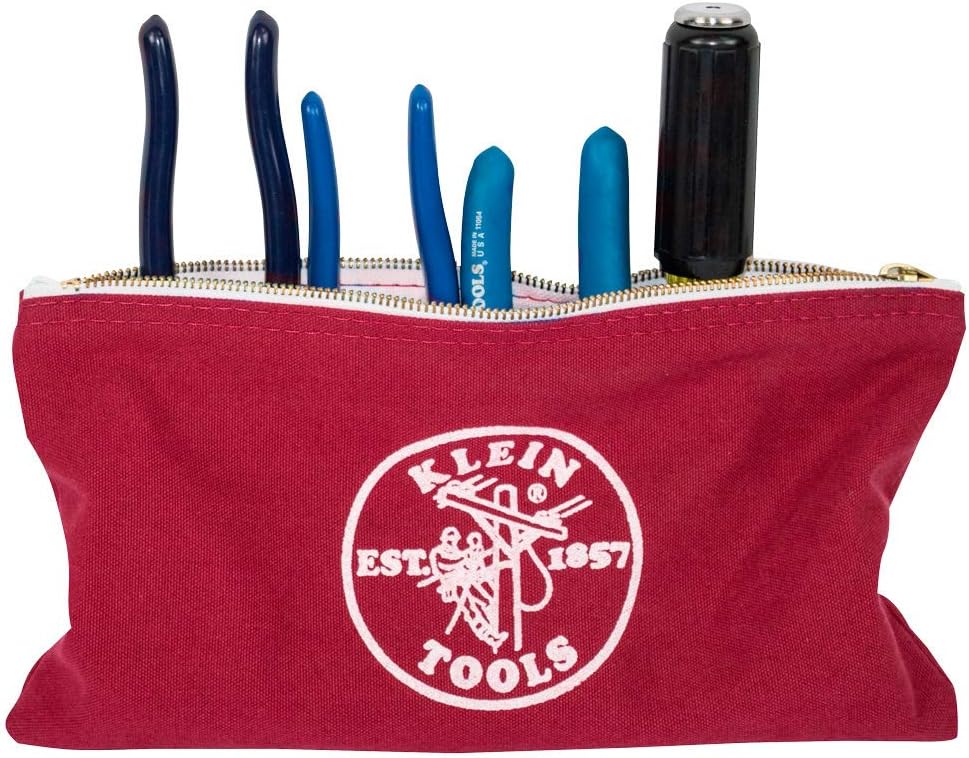 Klein Tools 5140 Leinwand Reissverschluss Taschen, 5141 Red, Gray, Black, Brown 4-Pack, Red, Gray, B